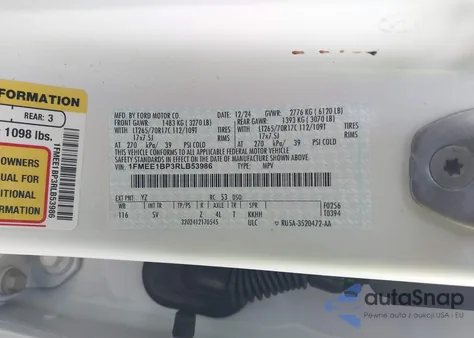 2024 Ford Bronco Black Diamond из США, поврежденный, VIN 1FMEE1BP3RLB53986